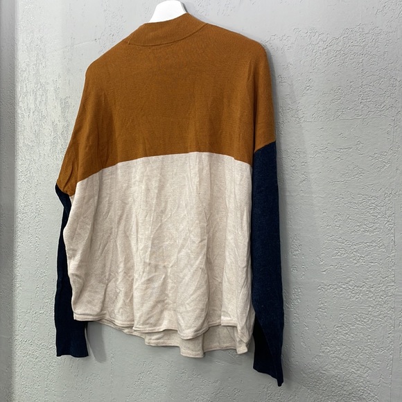 Madewell - Size XXL Colorblock Ashbury Mockneck Sweater MC029 - Picture 9 of 10